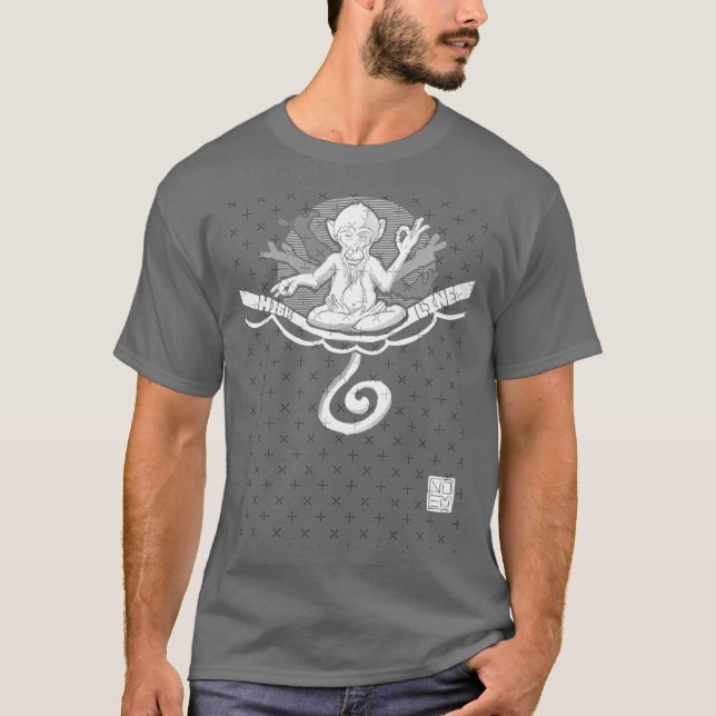 Highline Monkey White retro retro T-Shirt (Front)