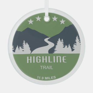 Highline Trail Glacier National Park Glass Tree Decoration