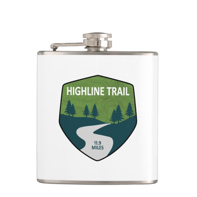Highline Trail Glacier National Park Hip Flask (Front)