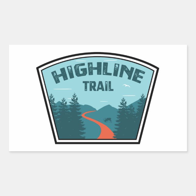 Highline Trail Glacier National Park Rectangular Sticker (Front)
