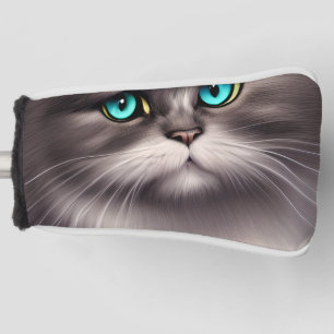 Highly Detailed Persian Cat Digital Triptych Golf Head Cover