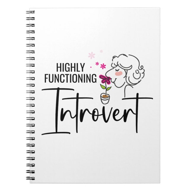 Highly Functioning Introvert Spiral Photo Notebook (Front)
