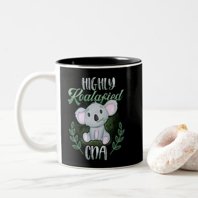 Highly Koalafied CNA Koala Bear Two-Tone Coffee Mug (With Donut)