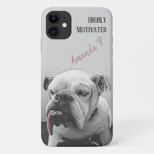 Highly Motivated bulldog with pink tongue Case-Mate iPhone Case