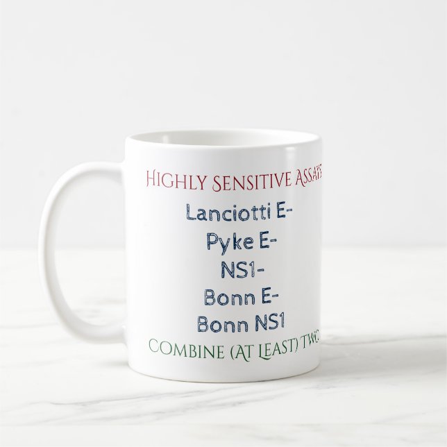 Highly Sensitive Zika Assays by RoseWrites Coffee Mug (Left)