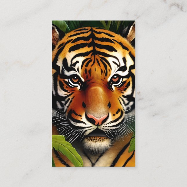 Highresolution Painting of a Baby Tiger Tattoo Calling Card (Front)