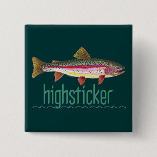 Highsticker Fly Fishing 15 Cm Square Badge