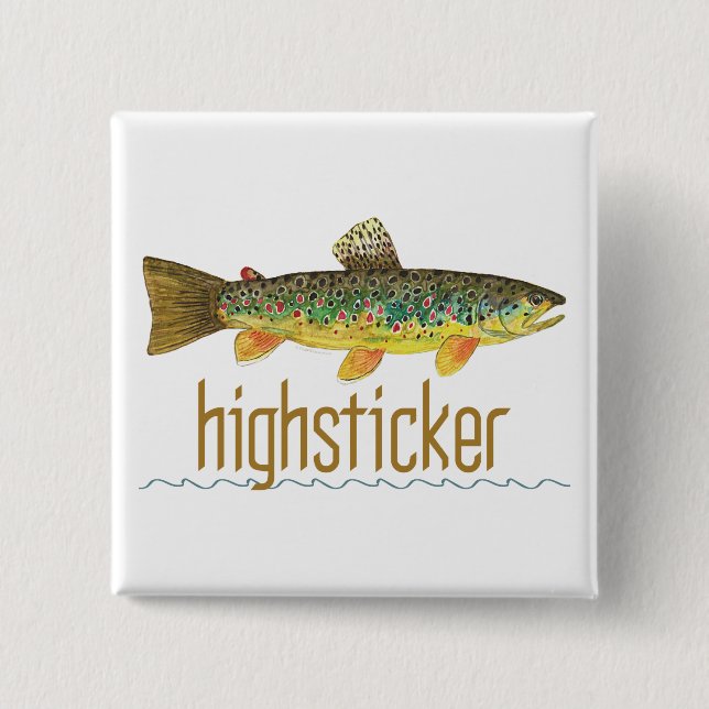 Highsticker - Fly Fishing 15 Cm Square Badge (Front)