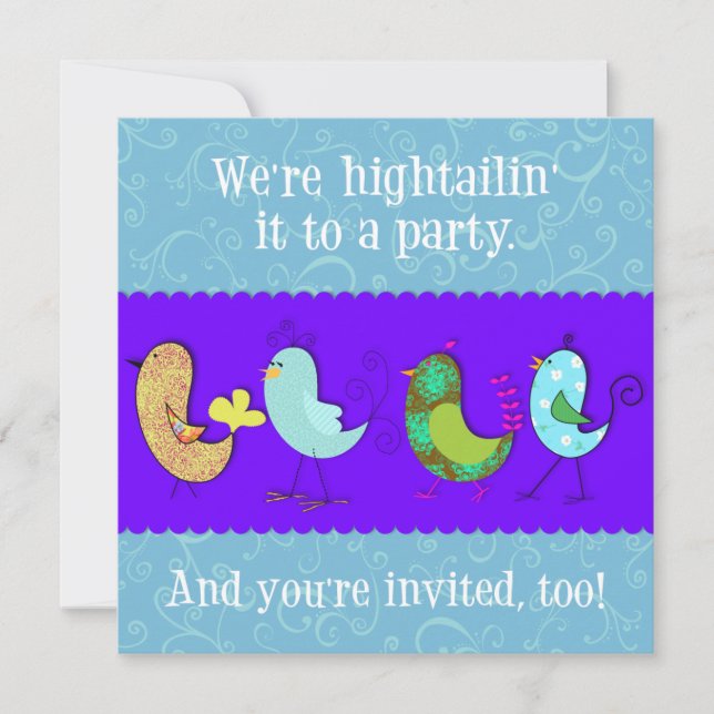 Hightailin' It Invitation Template Version One (Front)