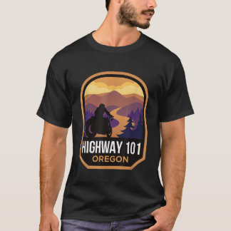 Highway 101 Oregon Motorcycle Biker T-Shirt