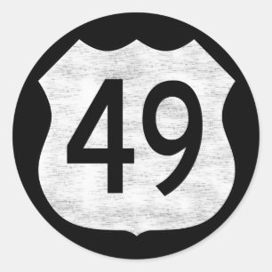 Highway 49 Route Sign Classic Round Sticker
