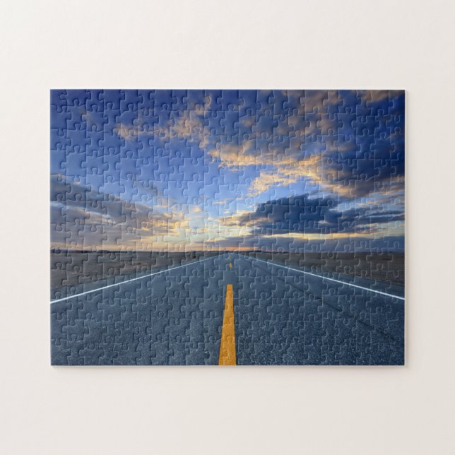 Highway at Sunrise Day Jigsaw Puzzle (Horizontal)