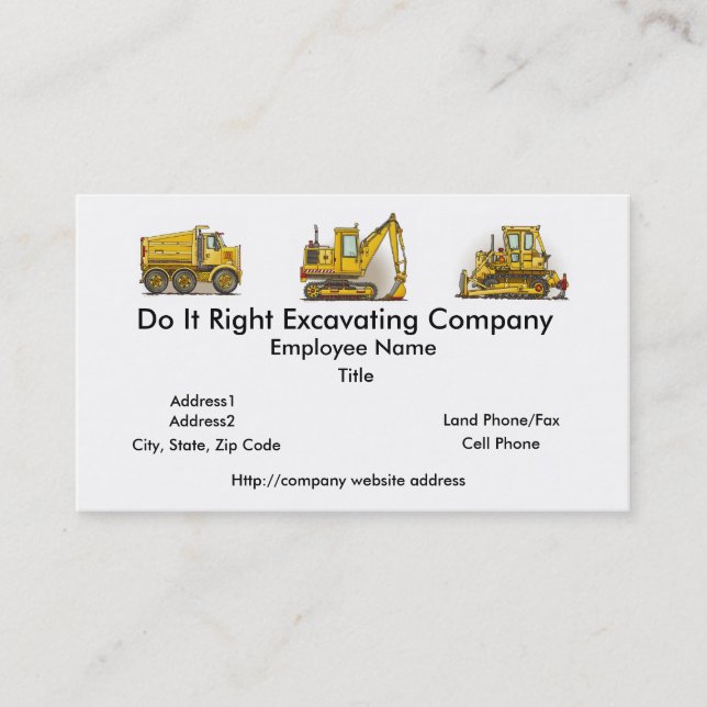 Highway Dump Truck Business Cards (Front)