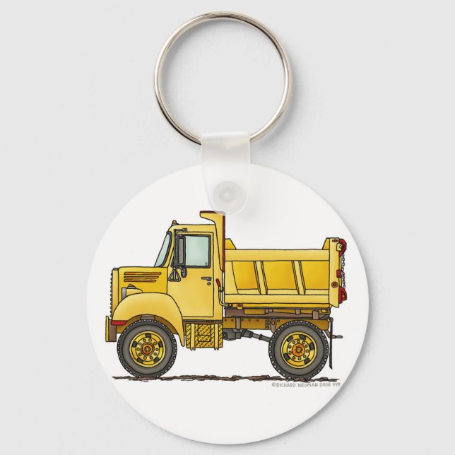 Highway Dump Truck Construction Key Chains (Front)