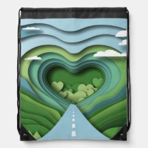 Highway Hearts Drawstring Backpack