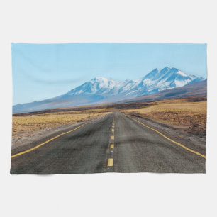 Highway landscape tea towel