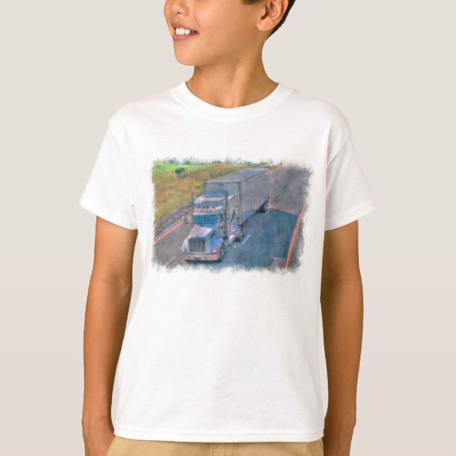 Highway Lorry Freight Truck Driver Gear T-Shirt (Front)