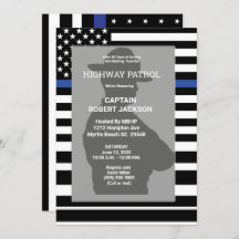 Highway Patrol Flag Blue Line Retirement Party  