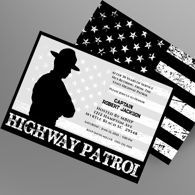 Highway Patrol Flag  Retirement Party   Invitation (Creator Uploaded)