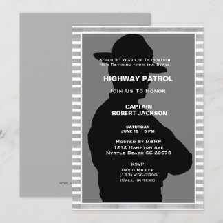 Highway Patrol Silhouette Retirement Party Invitation