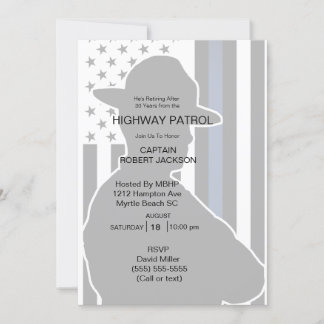 Highway Patrol State Trooper Retirement Party Invitation