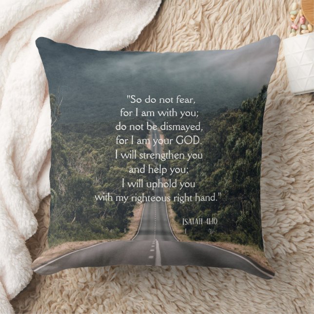 Highway Photo Do Not Fear Isaiah 41:10 Cushion (Blanket)