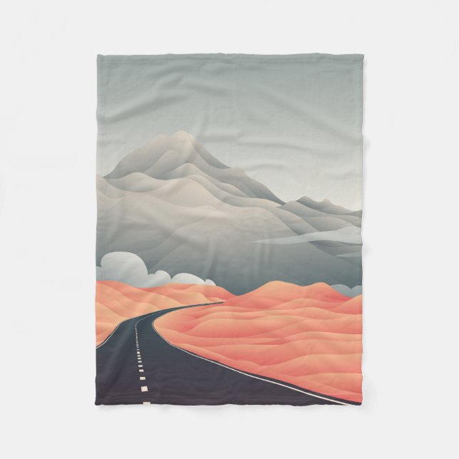Highway Road Fleece Blanket (Front)