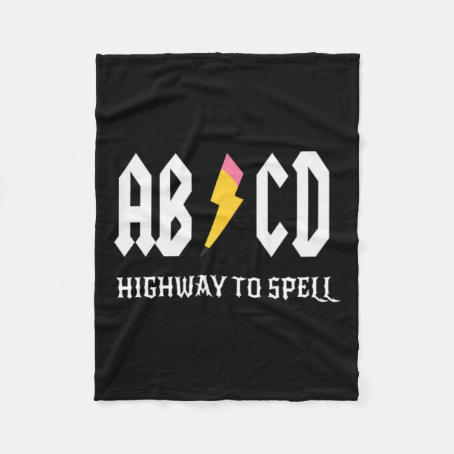 Highway To Spell Pencil Teacher Amp; Student White Fleece Blanket (Front)