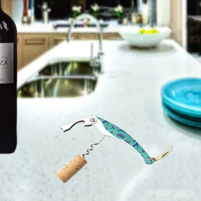 Highways      corkscrew (The vibrant, Abstract design on Highways Waiter's Corkscrew, gives wine opening, a unique flair!)