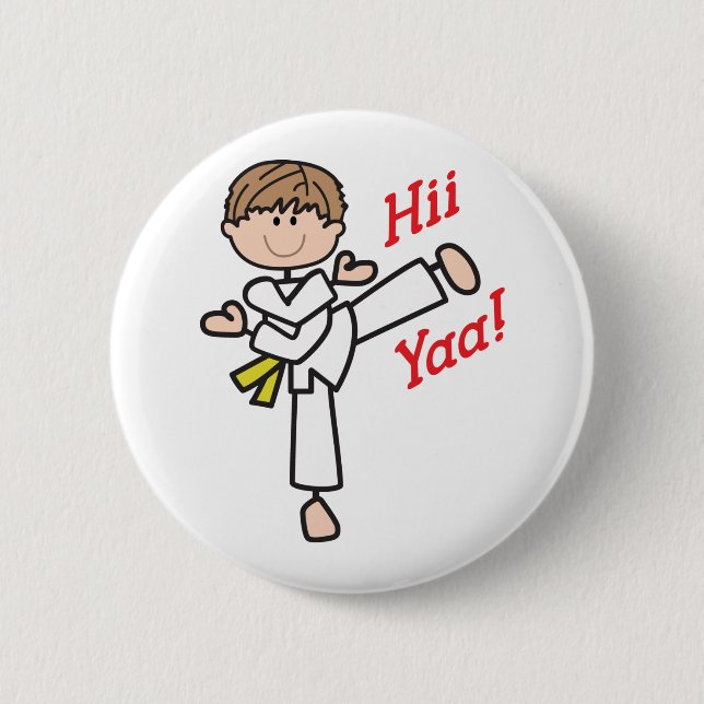 Hii Yaa Karate 6 Cm Round Badge (Front)