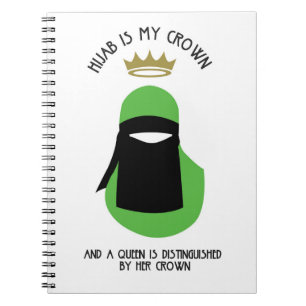 Hijab is my crown - GREEN NIQAB FACELESS Spiral Notebook