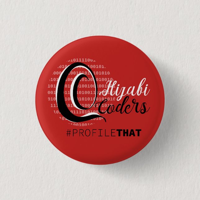 Hijabi Coders - Red 3 Cm Round Badge (Front)
