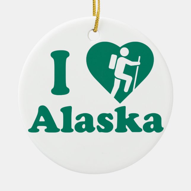 Hike Alaska Ceramic Tree Decoration (Front)