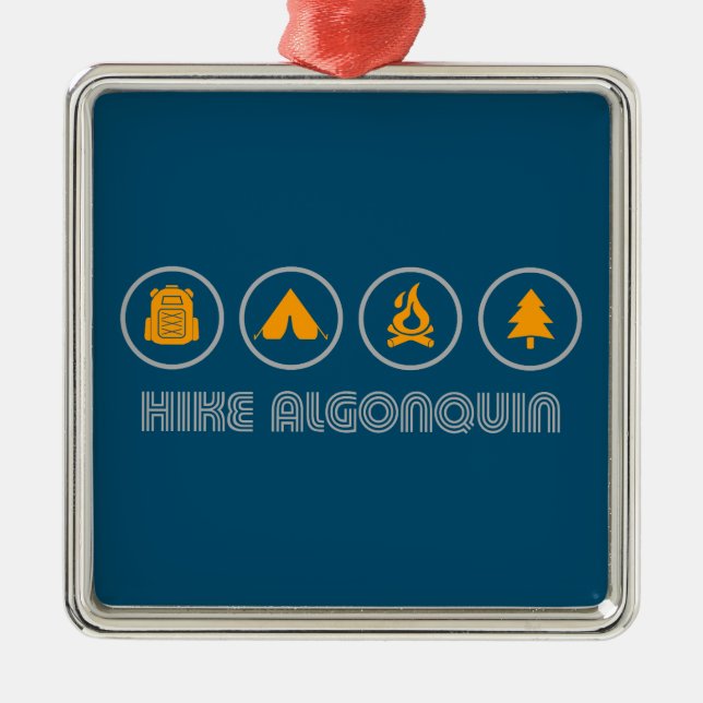 Hike Algonquin Provincial Park Metal Tree Decoration (Front)