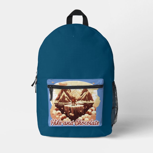 Hike and Chocolate Printed Backpack (Front)