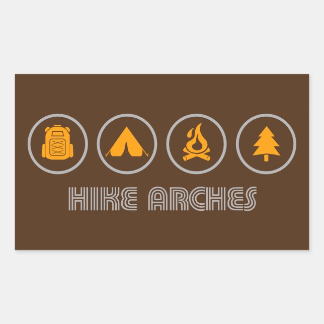 Hike Arches National Park Rectangular Sticker (Front)