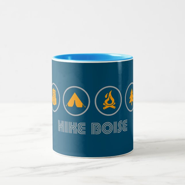 Hike Boise Idaho Two-Tone Coffee Mug (Center)