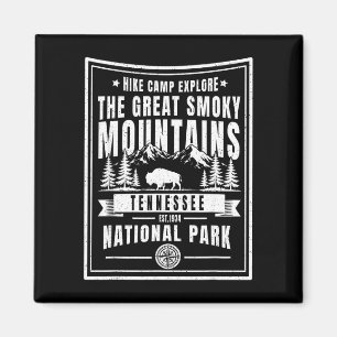 Hike camp explore the great smoky mountains est magnet