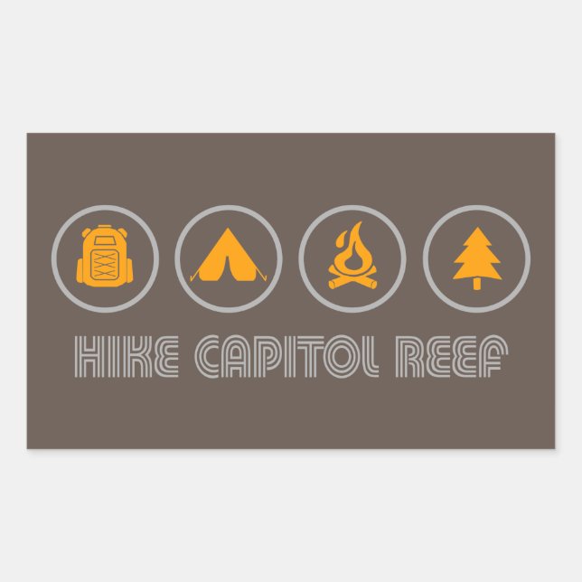 Hike Capitol Reef National Park Rectangular Sticker (Front)