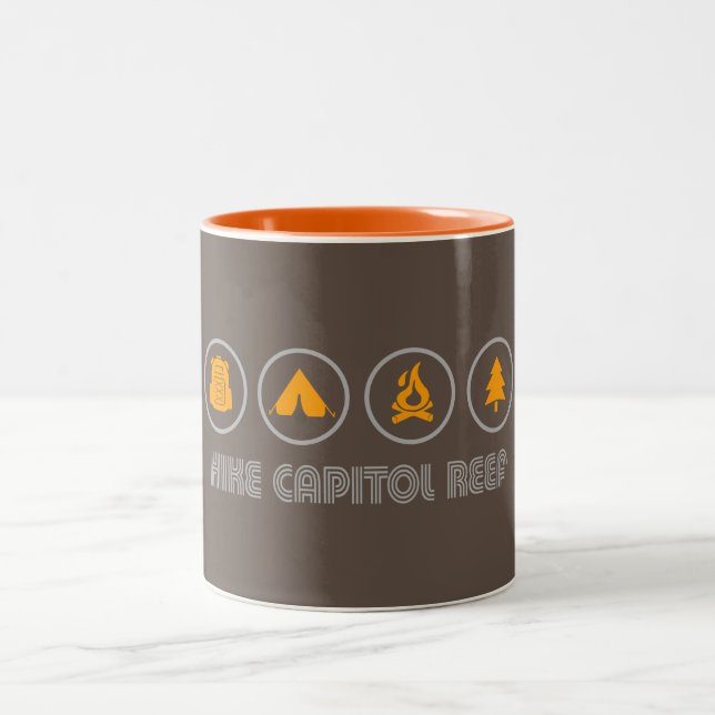 Hike Capitol Reef National Park Two-Tone Coffee Mug (Center)