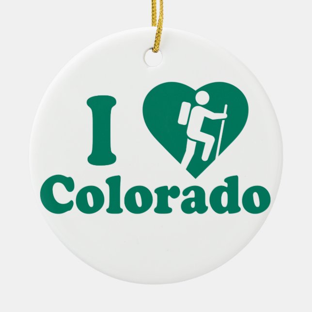 Hike Colorado Ceramic Tree Decoration (Front)