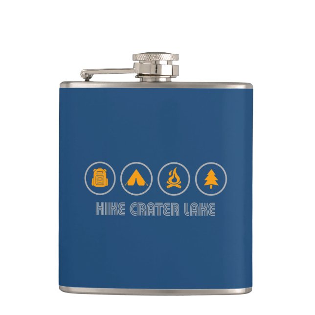 Hike Crater Lake National Park Hip Flask (Front)