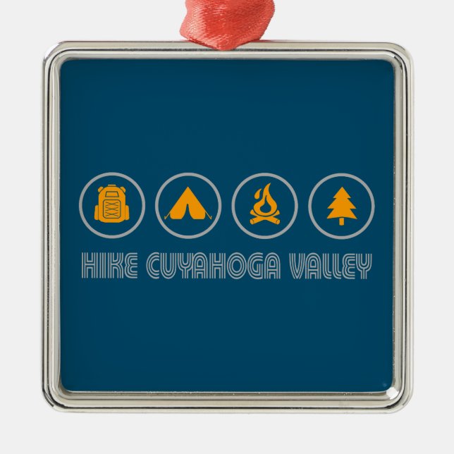 Hike Cuyahoga Valley National Park Metal Tree Decoration (Front)