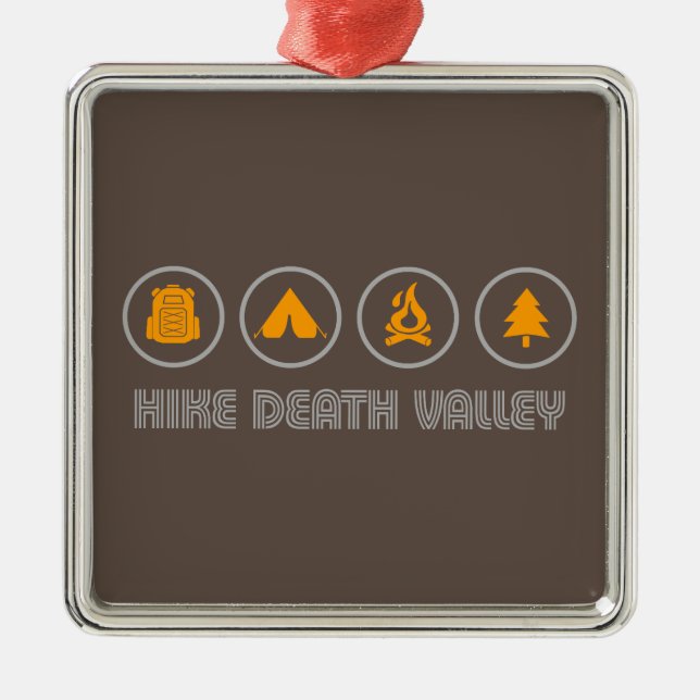 Hike Death Valley National Park Metal Tree Decoration (Front)