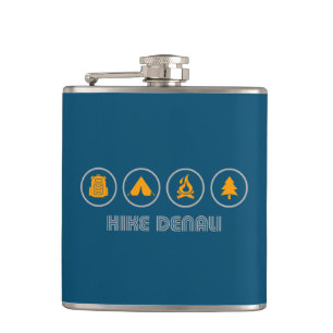 Hike Denali National Park Alaska Hip Flask