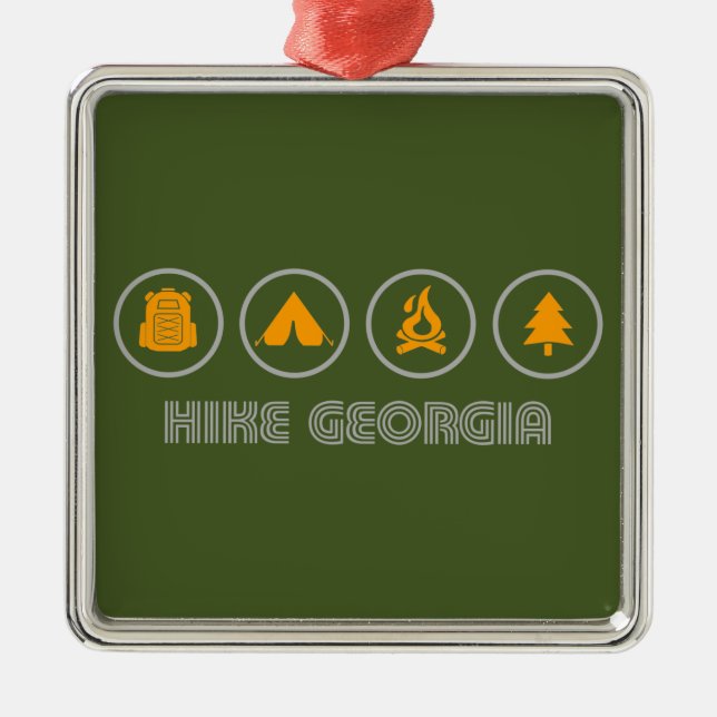 Hike Georgia Metal Tree Decoration (Front)