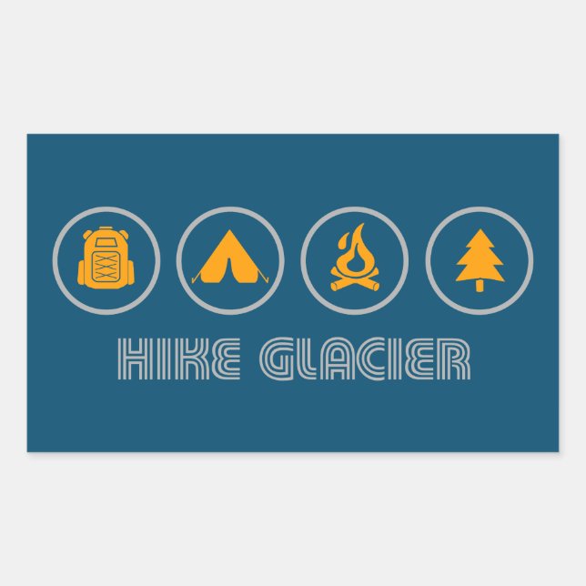 Hike Glacier National Park Montana Rectangular Sticker (Front)