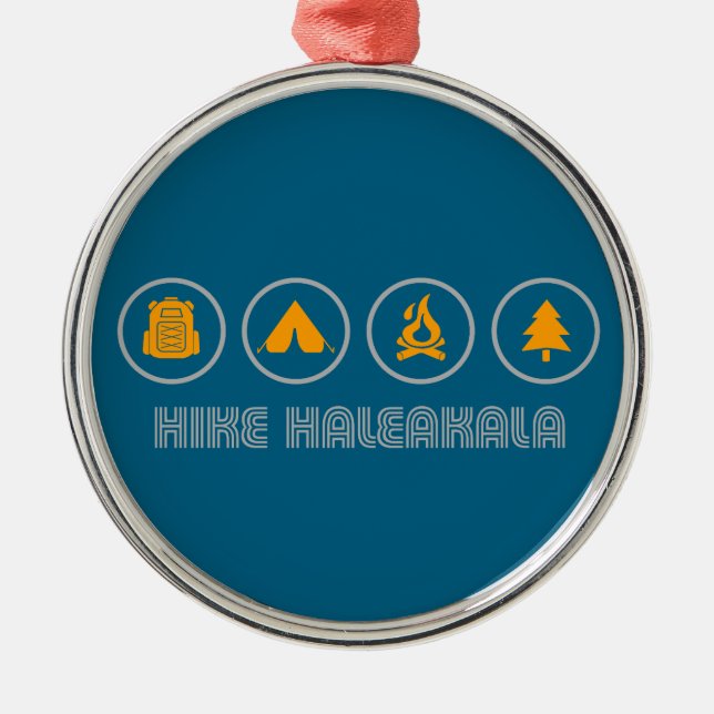 Hike Haleakala National Park Metal Tree Decoration (Front)