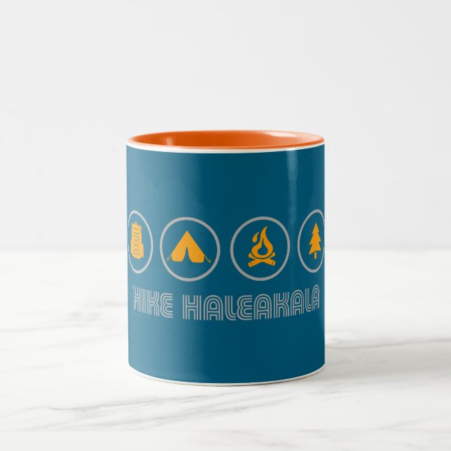Hike Haleakala National Park Two-Tone Coffee Mug (Center)