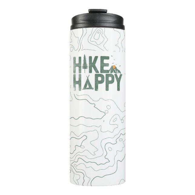Hike Happy Camper Hiker Hiking Family Personalised Thermal Tumbler (Front)